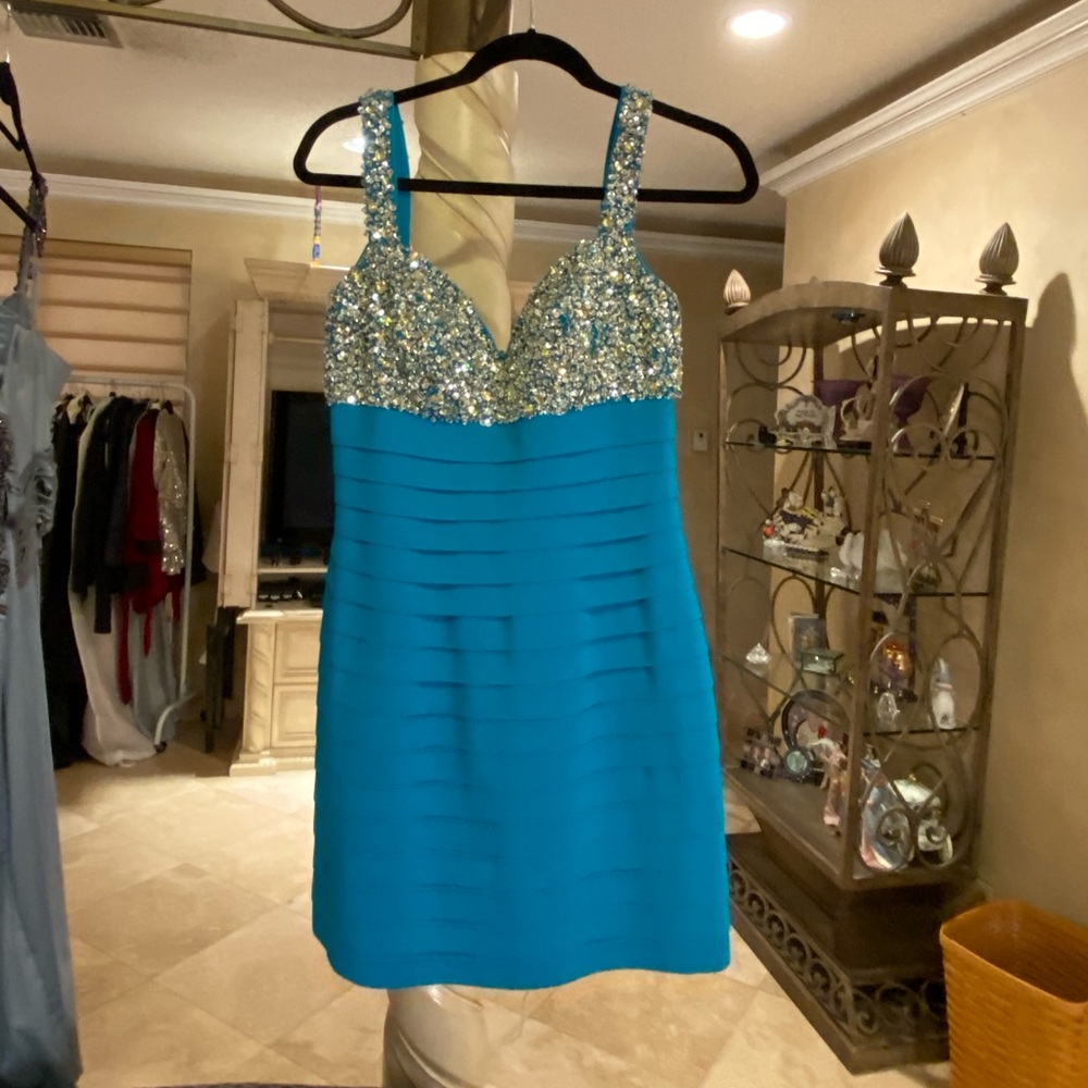Sherri Hill Light Blue Cocktail Dress